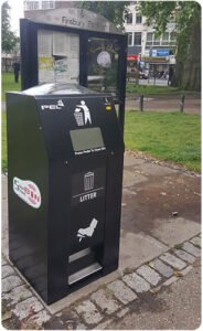 PEL Waste Reduction Equipment SolarStreetBinTM at Finsbury Park London