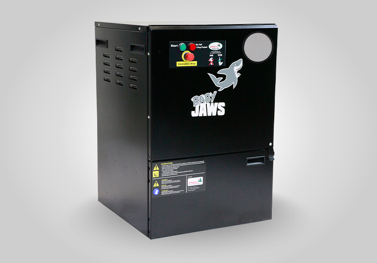 Innovative BB01 ‘Baby Jaws’ under-counter bottle crusher, ideal for behind-the-bar glass recycling in hospitality settings.