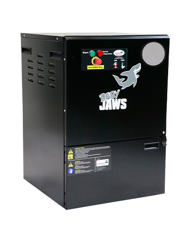 BB01 ‘Baby Jaws’ under-counter glass bottle crusher – low-noise, compact unit for pubs and restaurants.