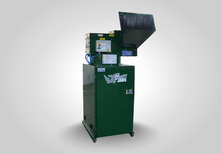 BB04 ‘Mega Jaws’ glass bottle crusher – high-capacity, stand-alone unit for large-volume glass waste reduction.