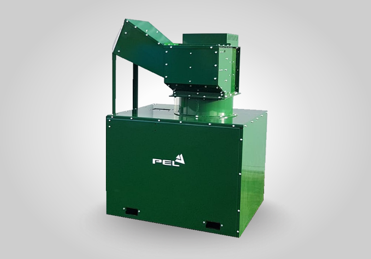 BB22 glass bottle crusher with high-capacity feed aperture and wear-resistant hammers for efficient glass waste processing.