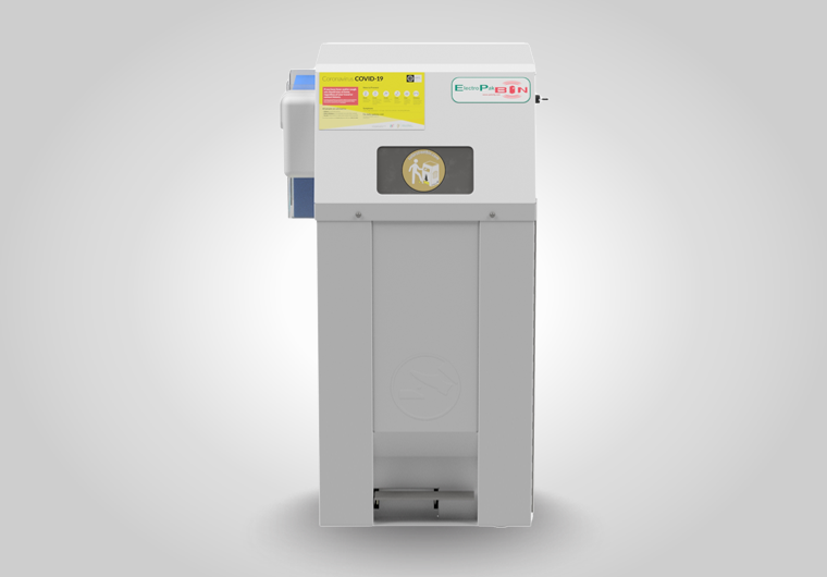 Electrically powered BriteBin™ Electropak smart bin improving waste collection efficiency and reducing carbon emissions.