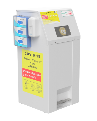 BriteBin™ Electropak electric compacting bin designed for managing recycling and general waste indoors.