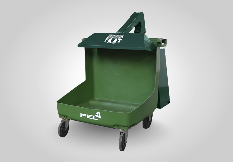 PEL 660 ‘Big Foot’ compactor reducing waste volume in 660-litre bins, lowering disposal costs and carbon footprint.