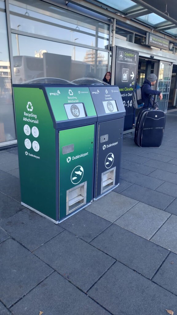 Dublin Aiport with smart solar compacting BriteBin outside