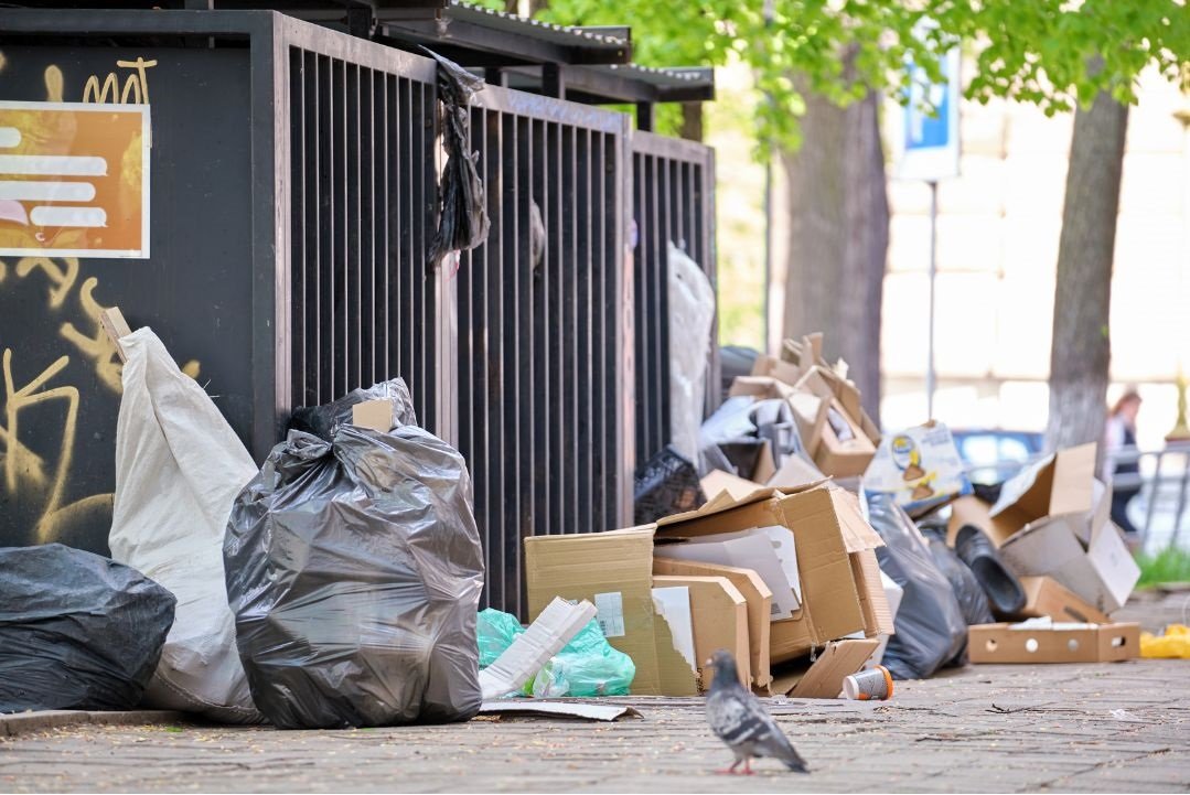 overflowing bins
