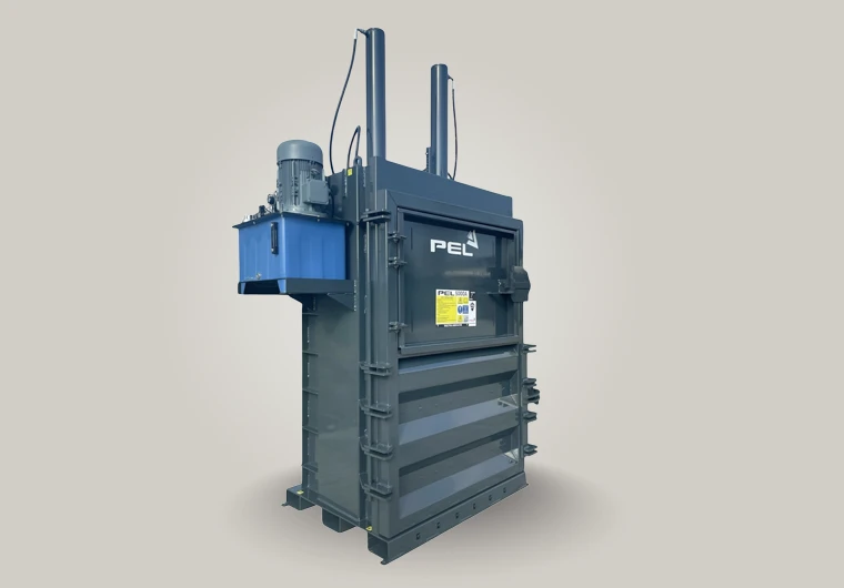 High-capacity PEL 5000A baler saving space by eliminating the need for additional bins or skips for recyclable materials.